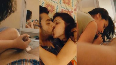 Watch sex kisses and wanks her lover’s dick during romantic GF