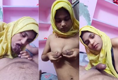 Watch dick girl records her nude MMS, sucking stepbrother’s Hijabi