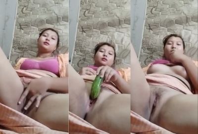 Watch cucumber Nepali sex video of a hot babe fucking with a Hot