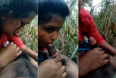 Watch dick girl enjoys outdoor bangla sex by sucking a Village