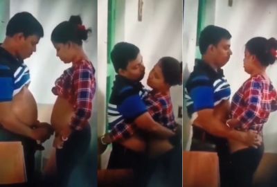 Watch balcony couple’s sex mms of fucking on the office Working