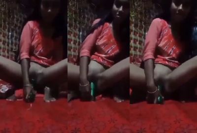 Watch bottle porn of an 18-year-old girl fucking with a Tamil