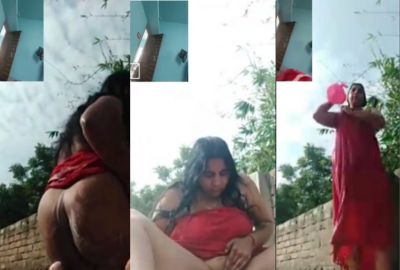 Watch sex desi Bhabhi bathing outdoors and enjoys video call Nude