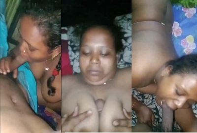 Watch cum aunty gives a blowjob to her stepson and drinks Tamil