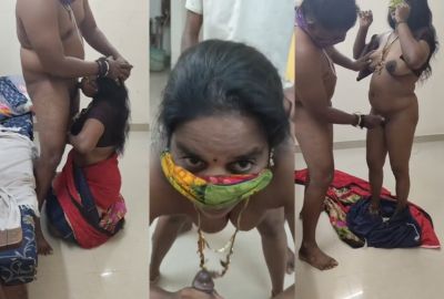 Watch maid sex video of two men fucking a horny Desi