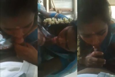 Watch lover lady gives a Tamil blowjob to her Chennai