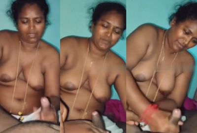 Watch lover Indian milf gives a furious handjob to her South