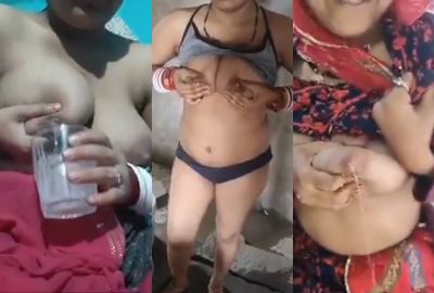 Watch Devar Bhabhi collects her breast milk for her naughty Nude