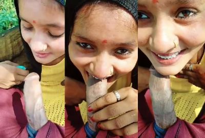 Watch farm Bhabhi gives a desi blowjob outdoors on the Village