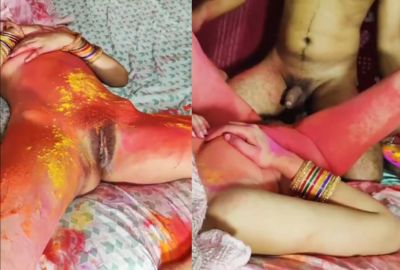 Watch MMS enjoys Holi with his naked wife in xxx desi Husband