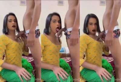 Watch guy eater shemale records her blowjob MMS with a Cock