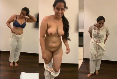 Watch Jija leaked porn of a mature Sali stripping in front of Indian