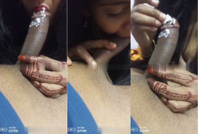 husband gives a buttery desi blowjob to her Wife