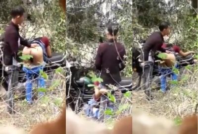 bike couple’s outdoor xxx video on a Nepali