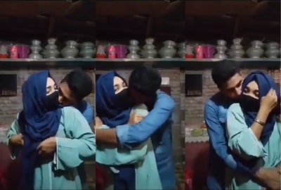 parents guy squeezes his sister’s boobs behind his Karachi