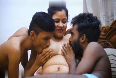threesome perverts crush a big boob milf in a desi Two