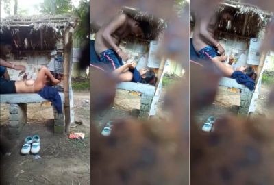 sex couple fucks beside the road in outdoor Daring