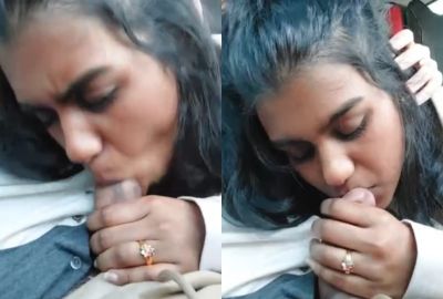 Girl gives outdoor blowjob desi
