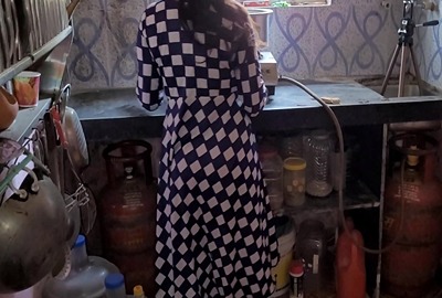Wife fuck her devar in kitchen daring
