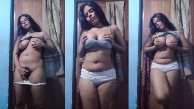 Girl strips naked and shows her boobs Desi