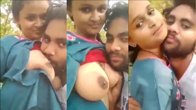 Guy sucks GF’s boobs and enjoys outdoor sex Desi