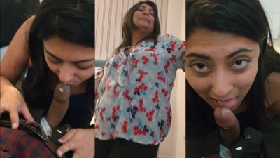 Lady strips and gives blowjob Indian