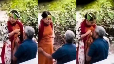 Old man sucking boobs mature outdoor porn