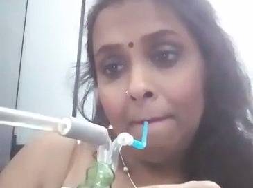 Enjoying hookah Naked Desi Bhabhi