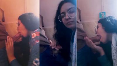 Girl gives deepthroat to classmate college