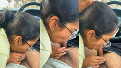Girl sucking her BF’s dick in a car Telugu xxx MMS